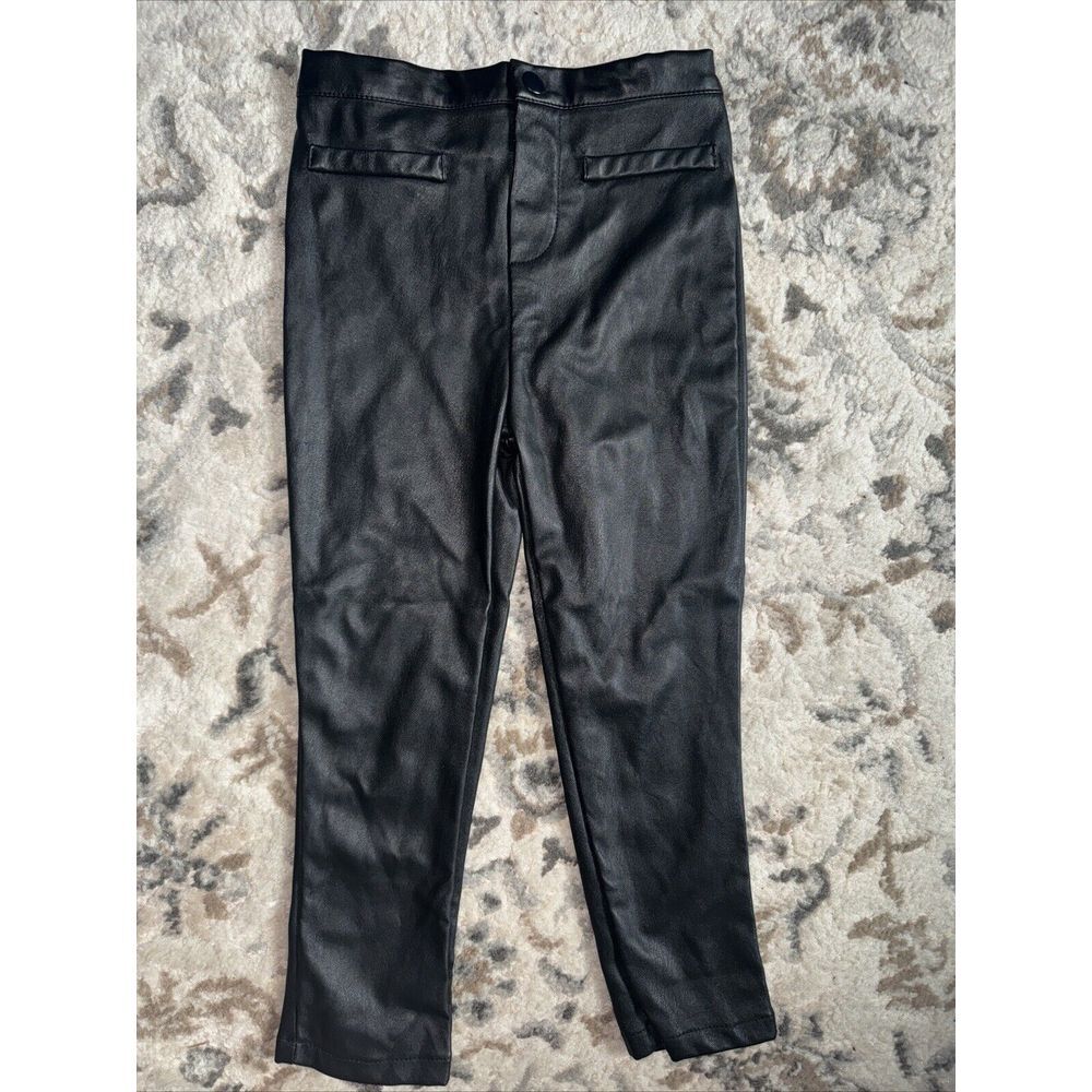 Wonder Nation Girls Faux Leather Pull On Pants Leggings  Size‎ 5T Black